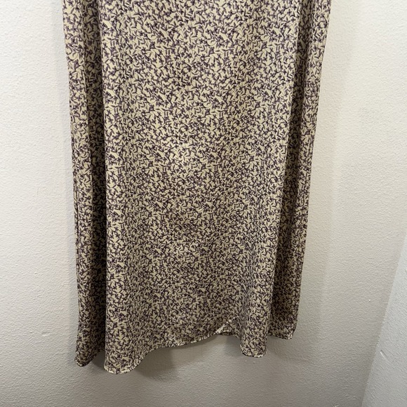 VTG Maxi Skirt Sz 14 Tan Floral Romantic Fairy Cottagecore 90s Chiffon Boho - Picture 3 of 6